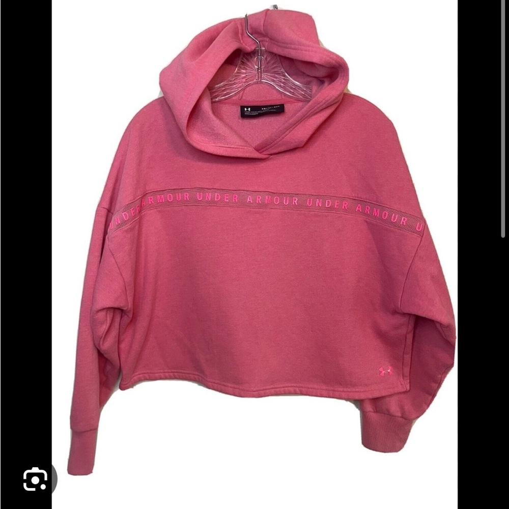 UNDER ARMOR hot pink crop hoodie size XS